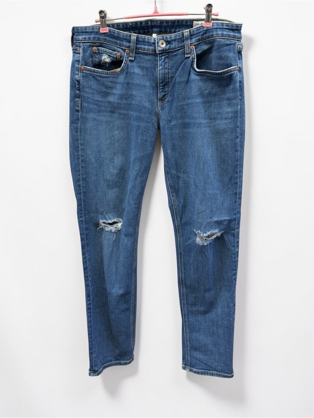 Rag & Bone Low Rise Slim Boyfriend Distressed Jeans Size 29